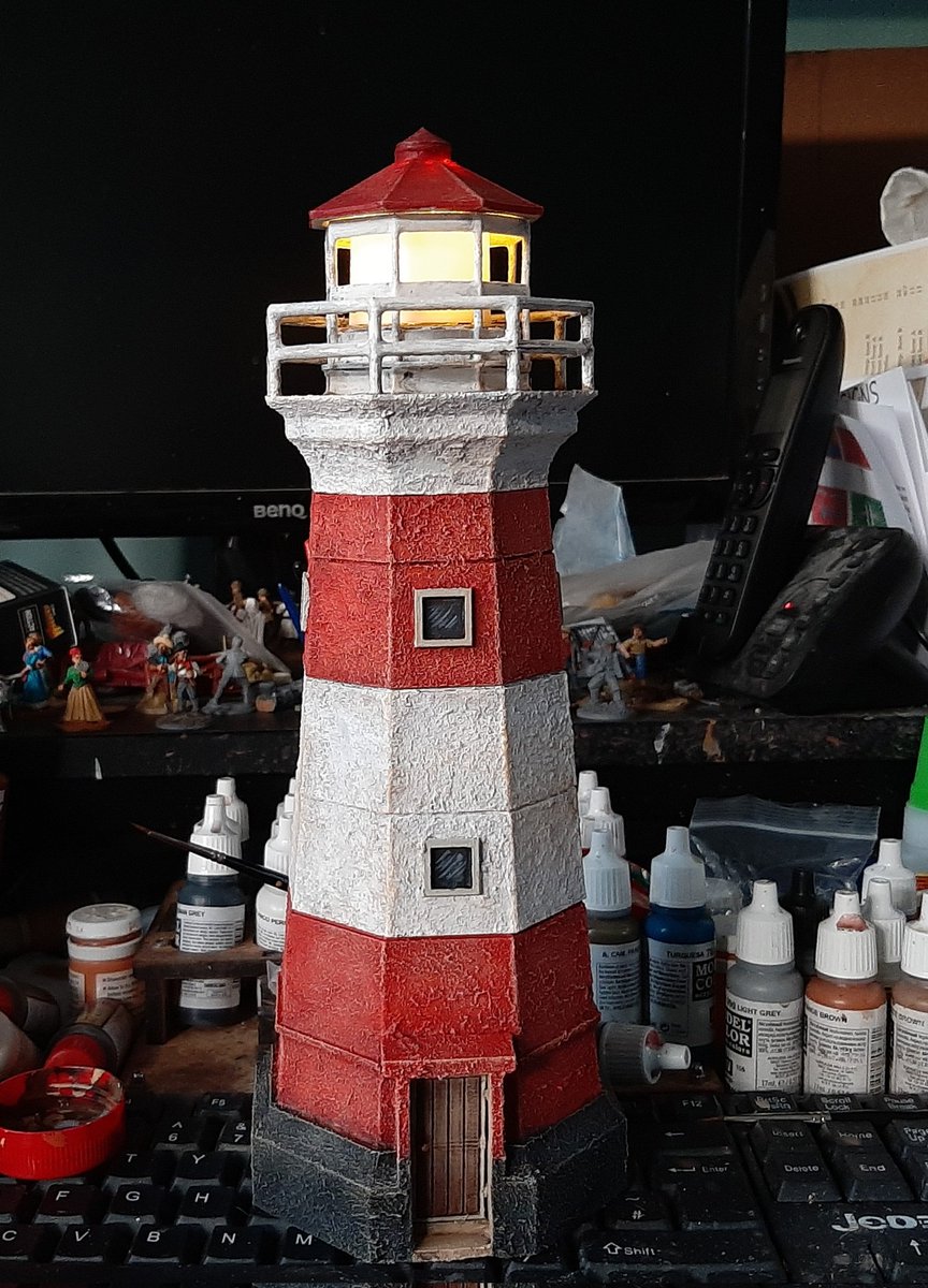 Kennomeat's tweet photo. Lighthouse build for #WhataSherlock #WhataCowboy completed. Might need a brighter light methinks? https://t.co/vP7MUSr09D