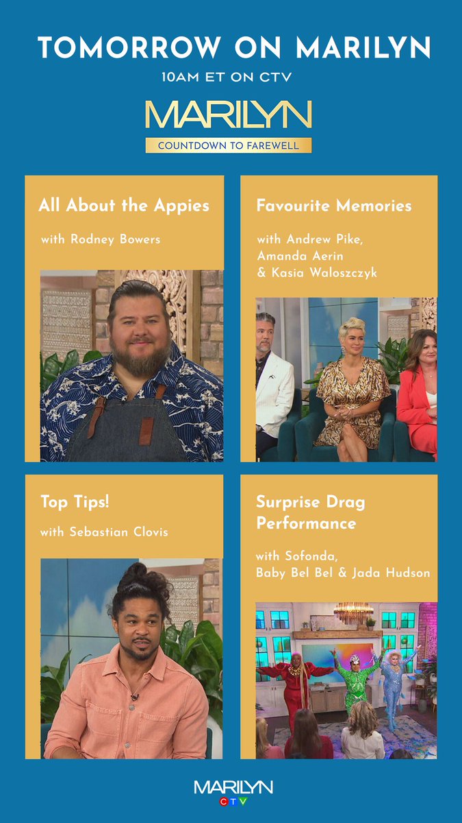 TheMarilynShow's tweet photo. Chef Rodney Bowers is kicking off our last week of shows with mouthwatering appetizers including his famous meatballs! 😋 Then we’re looking back at some of our favourite design moments on the show with Amanda Aerin, Kasia Waloszczyk and Andrew Pike. 🖼️✨ https://t.co/dlvEtmlIcM
