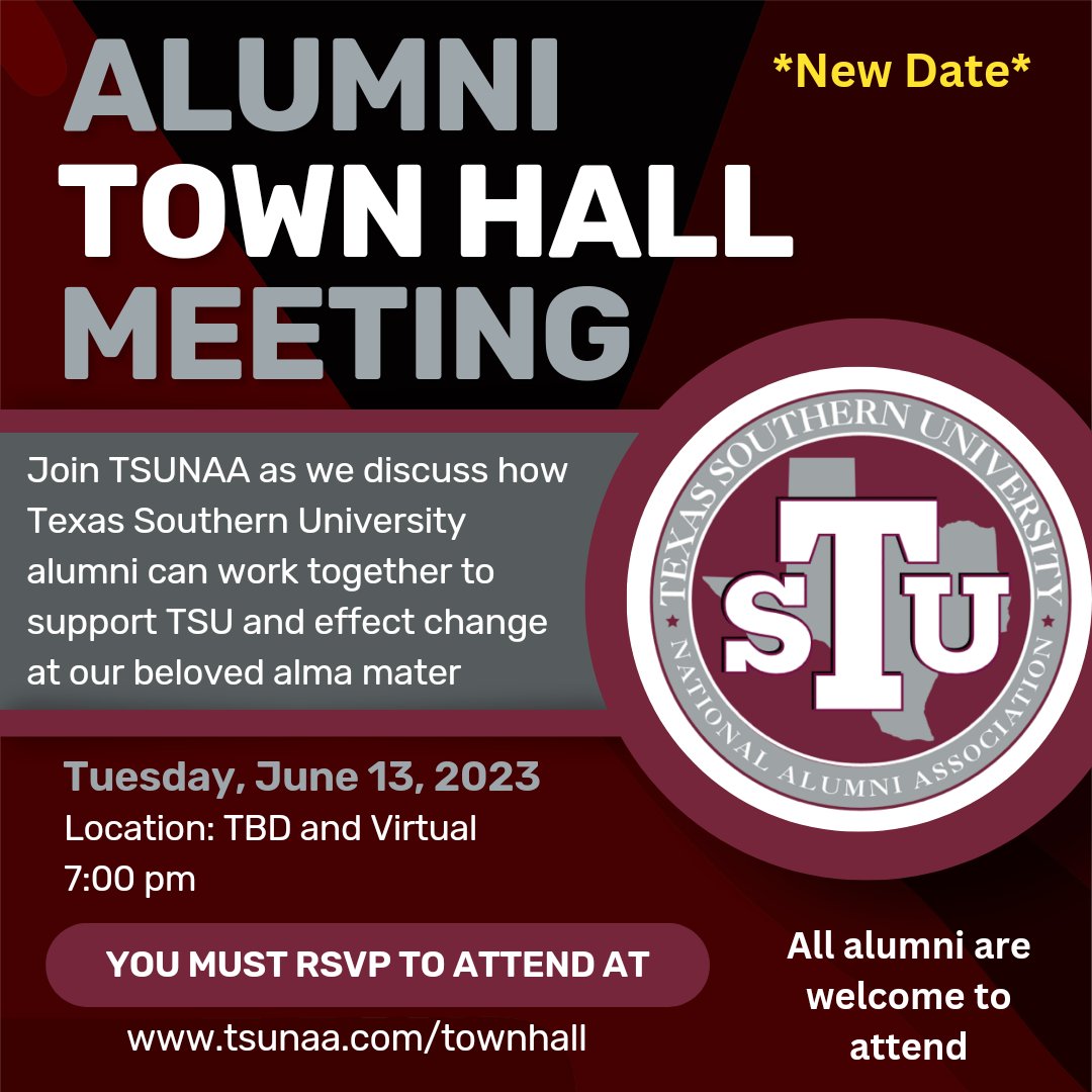 **New Date** For those who have registered, there is no need to re-register. For those who have not registered, please do so in order to attend: tsunaa.com/townhall Registrants will receive the location address as well as the virtual log in information.