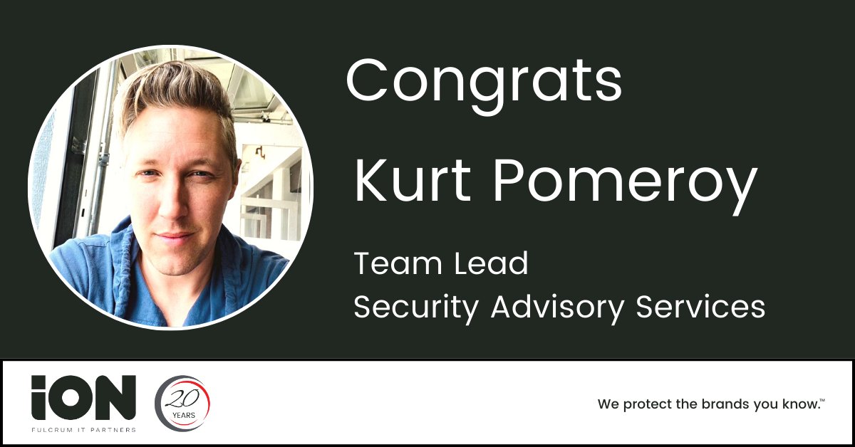 ionunited's tweet photo. Congrats to iON’s Kurt Pomeroy on his new role as Team Lead – Security Advisory Services. 
#CybersecurityNews #cybersecurityexperts https://t.co/s7c97oTv4V