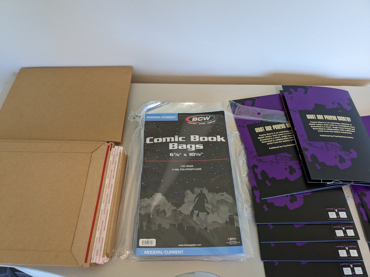 Packing some physical comics up to be shipped soon. One last physical still needs a home. It's going to the winner of the 1/1 auction that's live for just over an hour more on <a href="/exchgART/">Exchange Art</a>!

Art by <a href="/transitorymask/">Transitory Mask</a> 

Auction link ⬇️