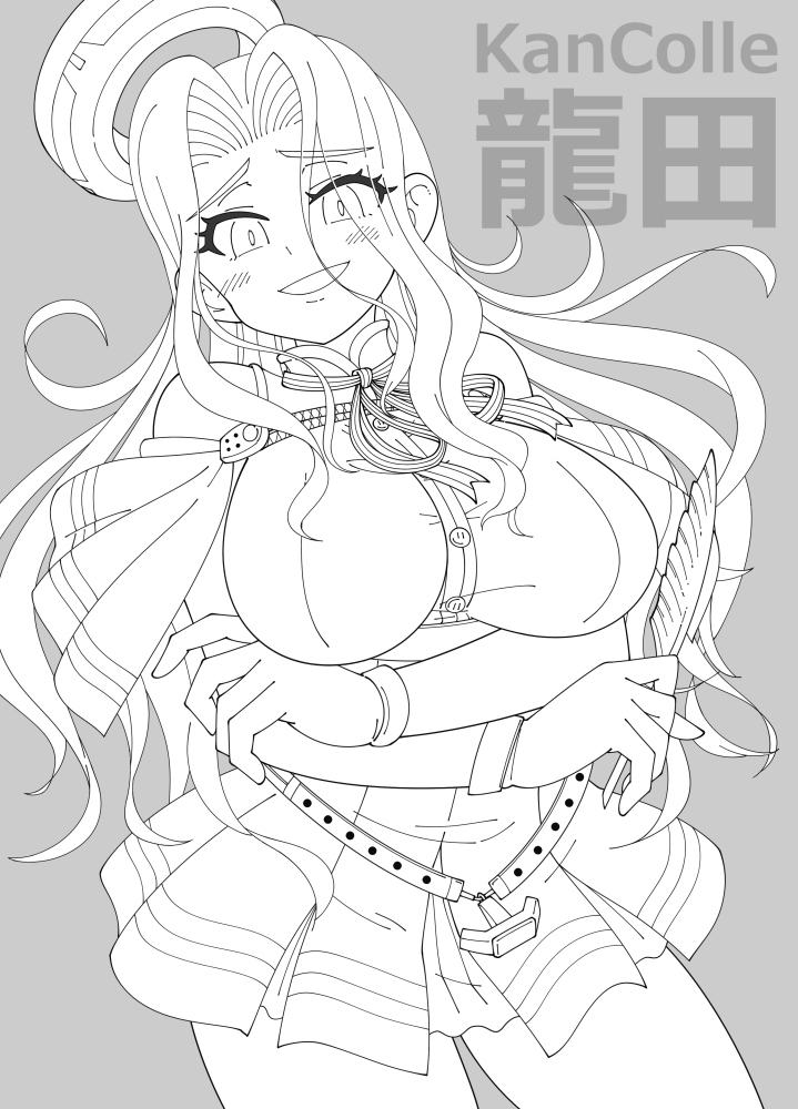 🌟龍田さん 線画②(wip) 羽ペンの位置を変えて、りぼんのあたりの線を整理。 線画はできたので、明日は下塗りしようと思います。 #龍田 #線画 #絵描きさんと繋がりたい