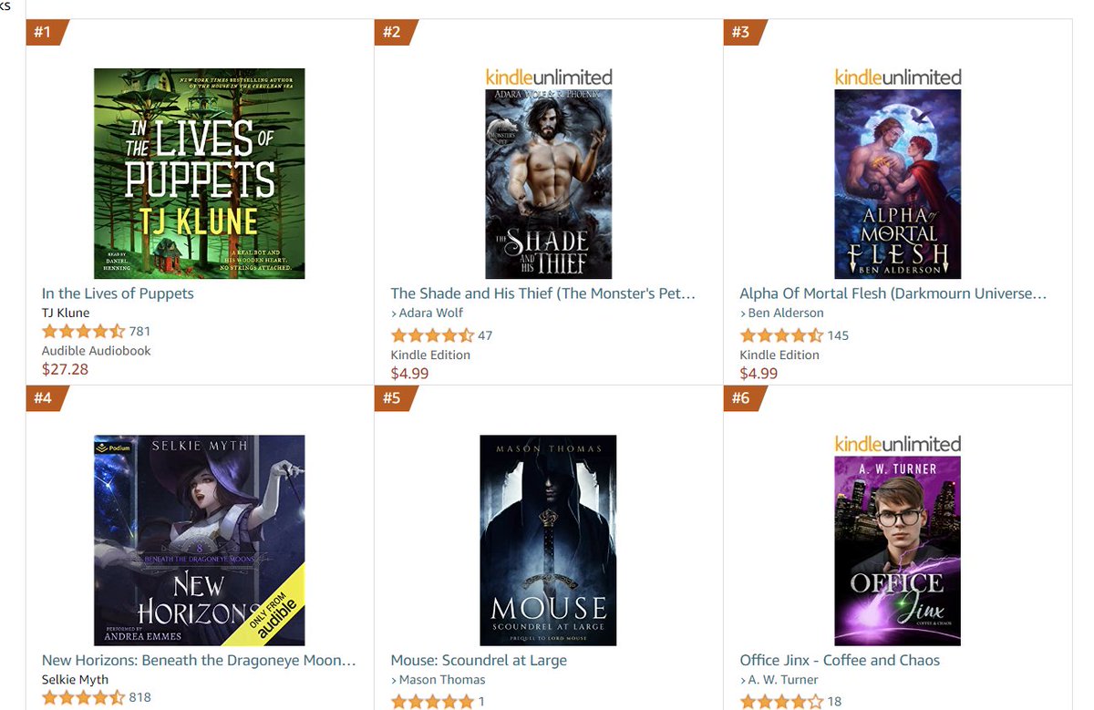 Woooooot!! MOUSE broke into the top 5 #NewReleases list today!!
Thank you everyone giving MOUSE a looksee!
#gayfiction #gayfantasy #gayauthor #mm