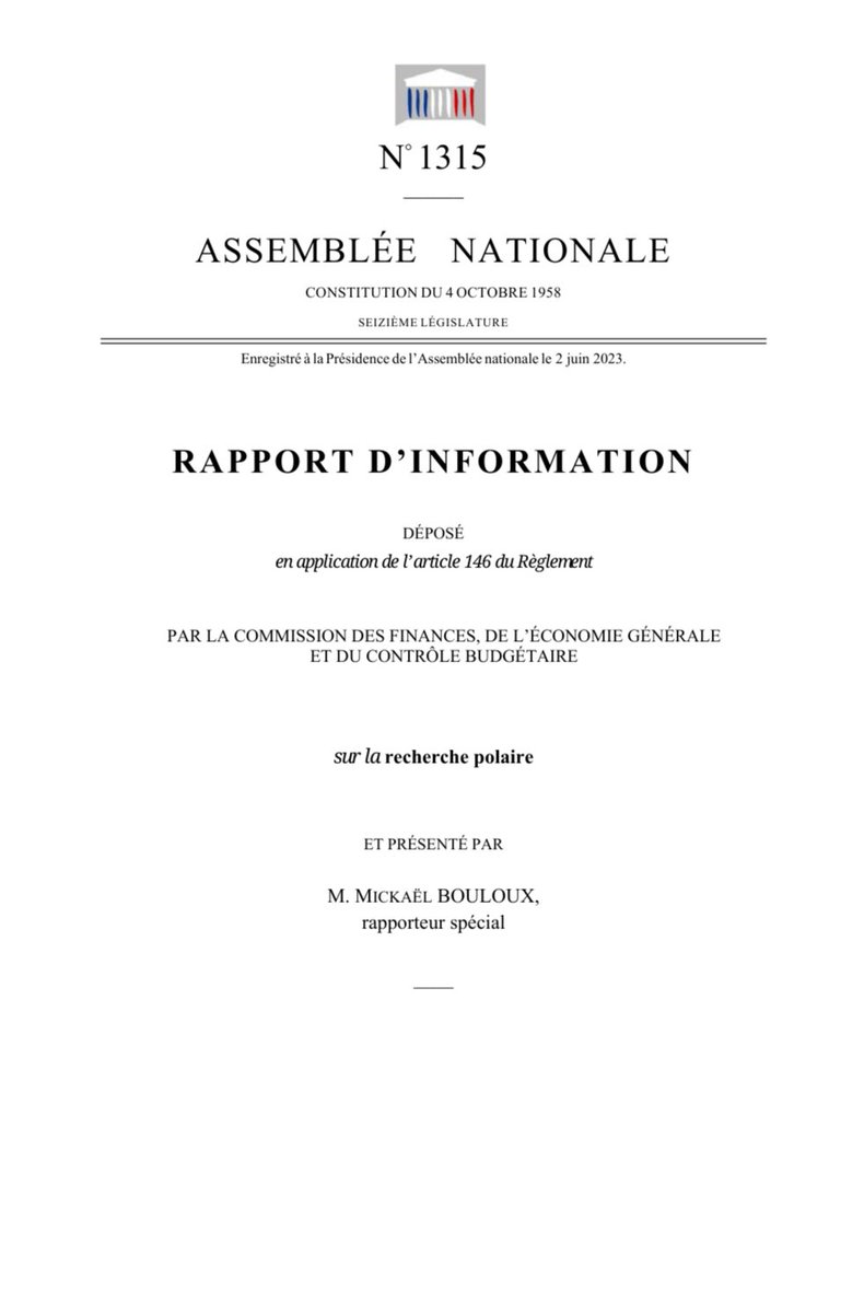 PolarObs's tweet photo. Rapport d'information sur la recherche polaire #IPEV #TAAF par @MickaelBouloux rapporteur spécial @AN_Finances via @viepubliquefr https://t.co/I1Nhlq814C https://t.co/4oPBmehfnA