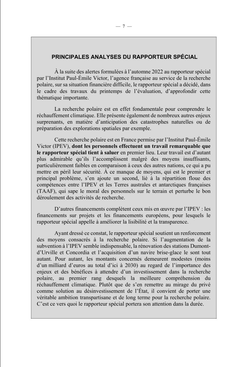 PolarObs's tweet photo. Rapport d'information sur la recherche polaire #IPEV #TAAF par @MickaelBouloux rapporteur spécial @AN_Finances via @viepubliquefr https://t.co/I1Nhlq814C https://t.co/4oPBmehfnA