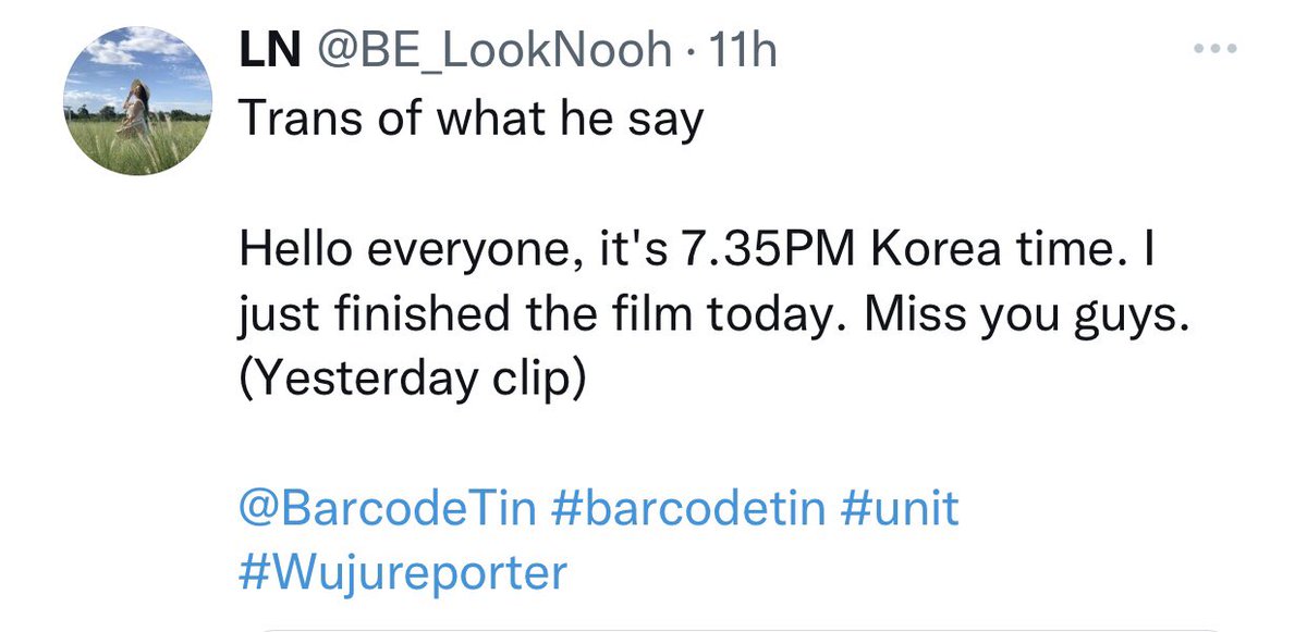 deermyraccoon's tweet photo. Our Wuju came to report by himself this time (I wonder why, after sending someone off~ 🙈) 

And P’Pond posted about Barcode, our boy is loved 🥰 

#WujuReporter #BarcodeTin #SendLoveToWuju https://t.co/ExMKCl78Wf