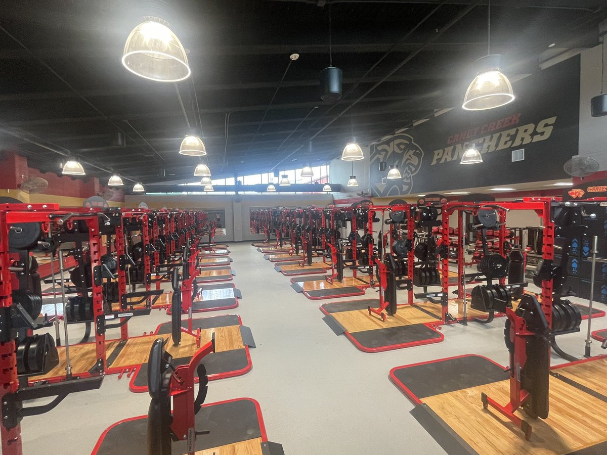 coachhineman's tweet photo. June 5th at 8am can’t get here fast enough‼️ Such an exciting time‼️New Weight Room and Racks ready for the Panthers‼️#RISE #PantherStrong https://t.co/zxhz4nSbWC
