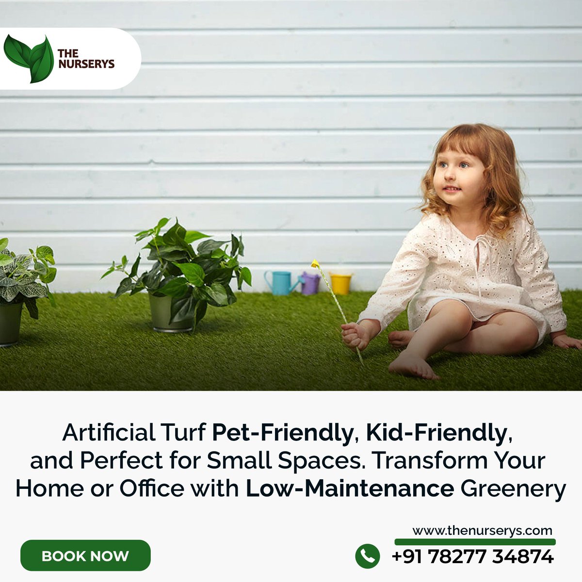 TheNurserys's tweet photo. Artificial Turf: Pet-Friendly, Kid-Friendly, and Perfect for Small Spaces. Transform Your Home or Office with Low-Maintenance Greenery.

Contact Us:
Call now: +91 78277 34874
Websites: https://t.co/8x0wZ6Tb3Y

#landscape #gardening #GardenersWorld #plantation #plants #gardens https://t.co/v3fAtSwUST