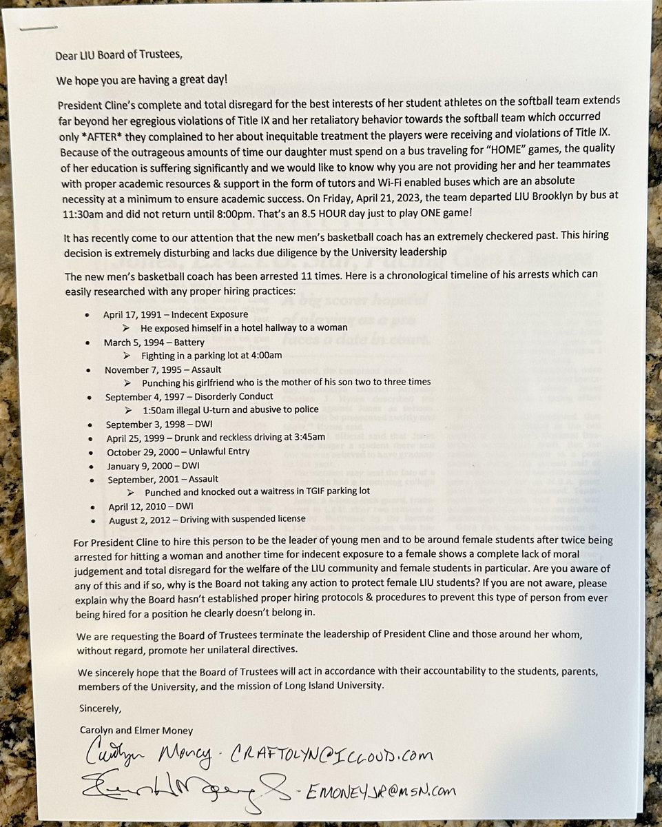 Craftolyn's tweet image. The real question is how many letters do I have to send certified/return receipt requested &amp;amp; how much more has to happen before the @LIUBrooklyn Board of Trustees will find the courage to take action which puts the best interest of the university ahead of their own??