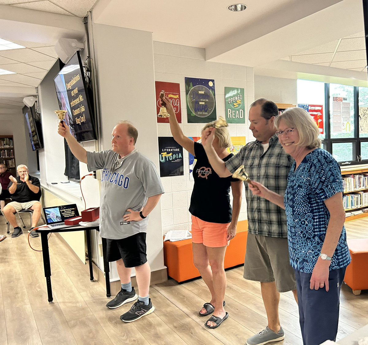 Beth Summers (@bethsummers110) on Twitter photo Last school bell for Tim Connors, Lisa Johnson-Thake, Steve Tellefson and Kathy Lamm! We will miss you all! ❤️🥨 <a href="/ConnArtist99/">Tim Connors 🥨</a> <a href="/sktelly67/">Steve Tellefson</a> Last school bell for Tim Connors, Lisa Johnson-Thake, Steve Tellefson and Kathy Lamm! We will miss you all! ❤️🥨 <a href="/ConnArtist99/">Tim Connors 🥨</a> <a href="/sktelly67/">Steve Tellefson</a>