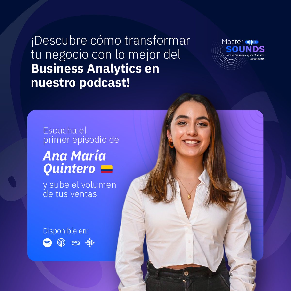 ¡El primer episodio de Master Sounds ya está disponible!
Ana María Quintero, Data & Decision Scientist en Neural Design, comparte tendencias clave del #BusinessAnalytics y su papel en la #TransformaciónDigital de los negocios.
Mira el primer episodio aquí: bit.ly/3oJNrhL