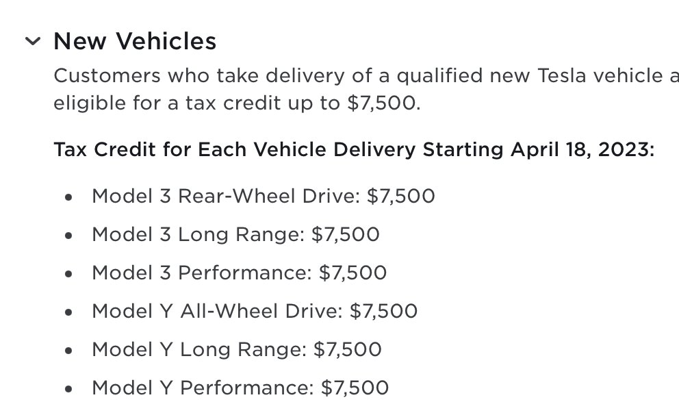 BREAKING: @Tesla says ALL new Model 3 vehicles in the US now qualify for the full $7,500 EV tax credit, meaning the Model 3 now starts at $32,740 (with incentives). In some states, you can get it for under $30k.

Before, the RWD and Long Range versions only qualified for $3,750.