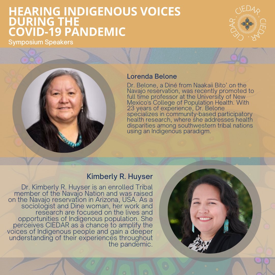 CIEDAR_7's tweet photo. We are thrilled to introduce our speakers for our upcoming symposium, #HealthAfter2020, in partnership with @ubc_health, @CoVaRR_Net and @UBCSociology!  Join us in amplifying Indigenous voices and learning how the pandemic affected  Indigenous communities. #IndigenousHealth https://t.co/rwSjPSL0oo