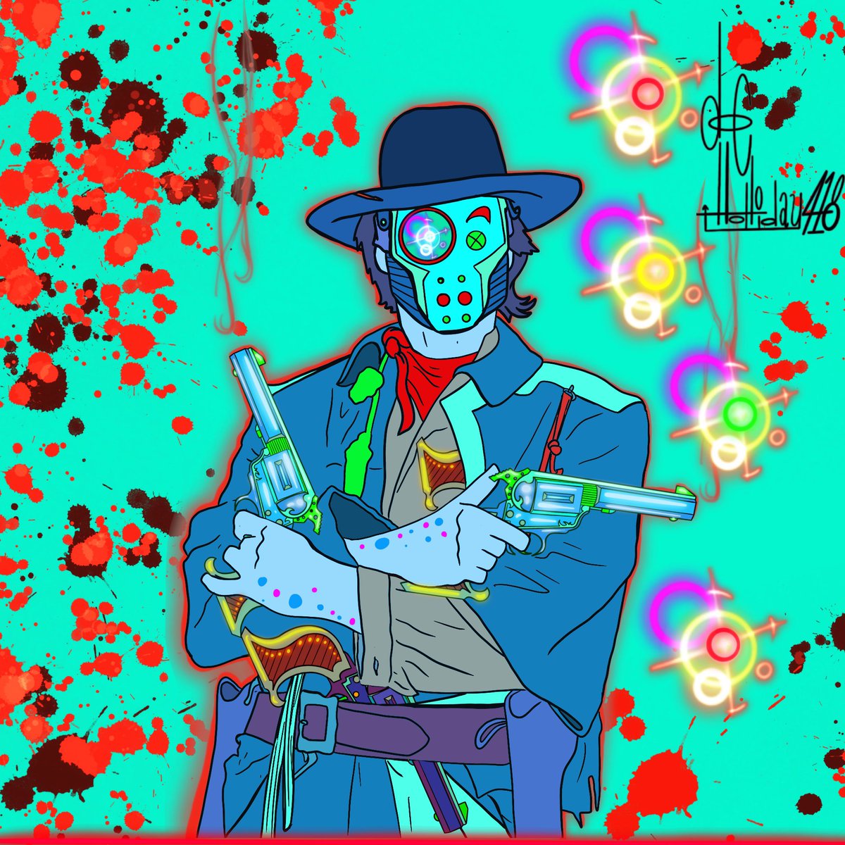 DocHolliday418's tweet photo. Second bio #Zombiedoc #Comic #scifi I never did anything like this so if you like the bios and episodes a like and retweet is greatly appreciated Name: Zombie Doc (Experiment 418)
Codename: Parasite
Host: Doc Holliday
Background: Zombie Doc, designated as Experiment 418, is the result of an innovative and experimental project known as the Full Kinetic Skeleton Trial System. Doc Holliday, chosen for his remarkable speed and exceptional gun control, became the ideal candidate for this experiment. The objective was to enhance his combat capabilities by integrating a kinetic skeleton, which functions like a parasite, melding with his body and taking control.
Abilities: With the newly installed kinetic skeleton, Zombie Doc exhibits unparalleled movement and enhanced accuracy. The advanced target reticle, linked to his guns and mask, ensures a staggering 100% accuracy rate. Equipped with four plasma 6s1 weapons and an auto-reload magnetic belt, Zombie Doc can instantly reload and summon weapons regardless of distance. His rate of speed is akin to that of a Gatling gun, allowing him to swiftly engage adversaries with precision.
Status and Purpose: Zombie Doc is currently in a test phase, as the full implications of the kinetic skeleton on the host's long-term response remain uncertain. For the time being, he exists as a "zombie" and will serve as a bounty hunter. While critical tests are conducted to evaluate his performance and adaptability, the operation serves the dual purpose of eliminating threats and taking down criminals.
Cautionary Note: As Zombie Doc is a subject of ongoing experimentation, caution is advised when interacting with him. The project's primary focus is to evaluate the long-term effects and decide on the next course of action.
With the lethal combination of Doc Holliday's exceptional skills and the enhancements provided by the kinetic skeleton, Zombie Doc proves to be a formidable force on the battlefield. His deadly accuracy, swift movements, and unwavering determination make him a valuable asset in the pursuit of justice, albeit with an element of uncertainty surrounding his transformation.