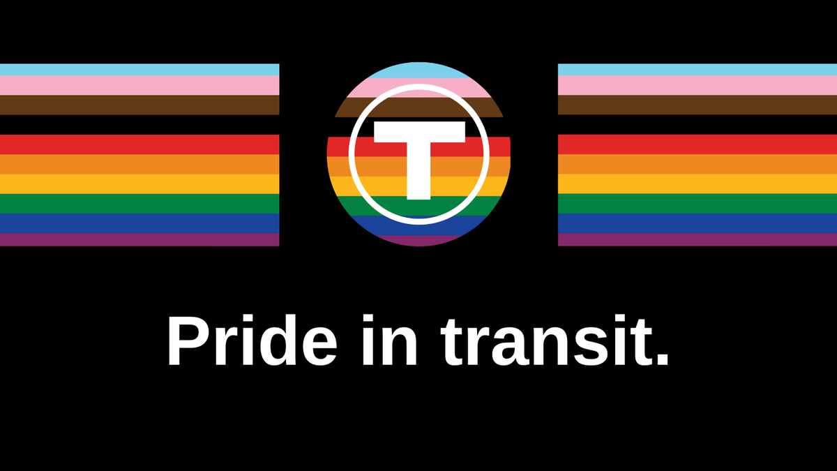 MBTA's tweet photo. 🌈Pride in transit.
Our system is represented by a rainbow of colors, just like our riders. We're proud to support our LGBTQ+ riders, employees, and communities and are here to take you to all the #PrideMonth celebrations and events this June. https://t.co/Qrbs0HWOeb