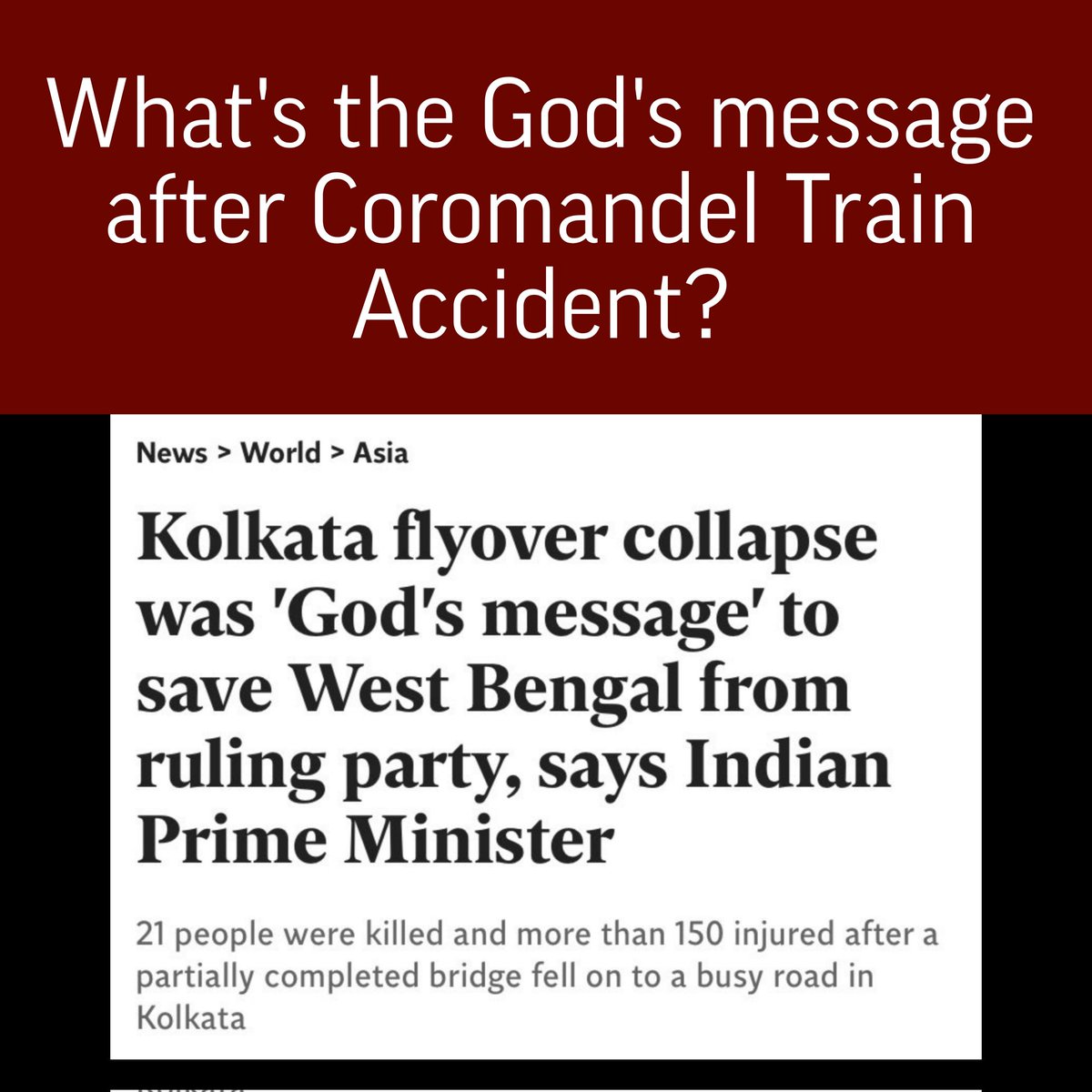What's the God's message now Mr. Modi?
#TrainAccident