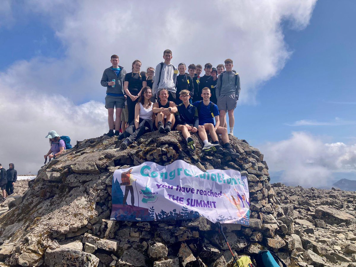 StonelawHS's tweet photo. Well done to our Ben Nevis Team 🏔️ 🥇 @StAndrewHospice #buildingtomorrowtoday https://t.co/QfOLzxVp32