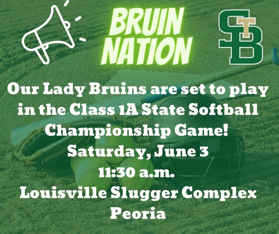stbedeacademy's tweet photo. Calling on our 💚BRUIN NATION💚 to come out SATURDAY, JUNE 3 and cheer on our LADY BRUINS who will play in the Class 1A State Softball Championship Game!! 🐻💚🎉🥎 #LetsGoBruins #PlayBall #PlayHard #ProudtobeaBruin #PlayforState https://t.co/9D9CTEkyF5