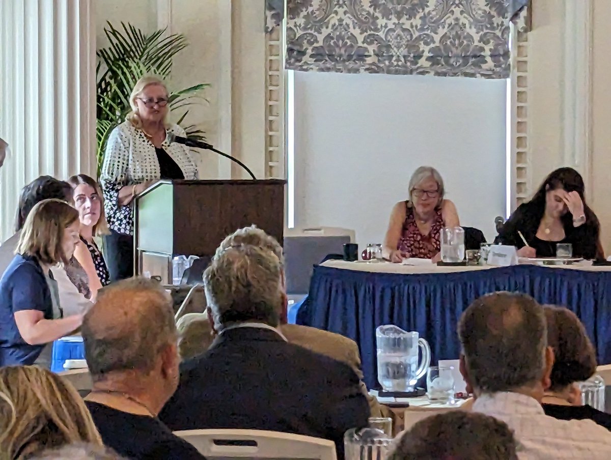 jrcdpm's tweet photo. APMA President, Dr. Sylvia Virbulis, addressing the NY State Podiatric Medical Association House of Delegates in Cooperstown, NY. https://t.co/Pvs1BPrQNc