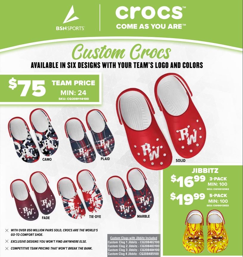 NickGretemanBSN's tweet photo. 🚨New @BSNSPORTS exclusive🚨 Custom Crocs are now available! Get your team, school, or club custom Crocs. Your colors, your logo, your brand! Perfect for travel gear, after games, booster clubs to sell at games, and more! #TheHeartoftheGame #CustomCrocs https://t.co/azjvV3PsXJ