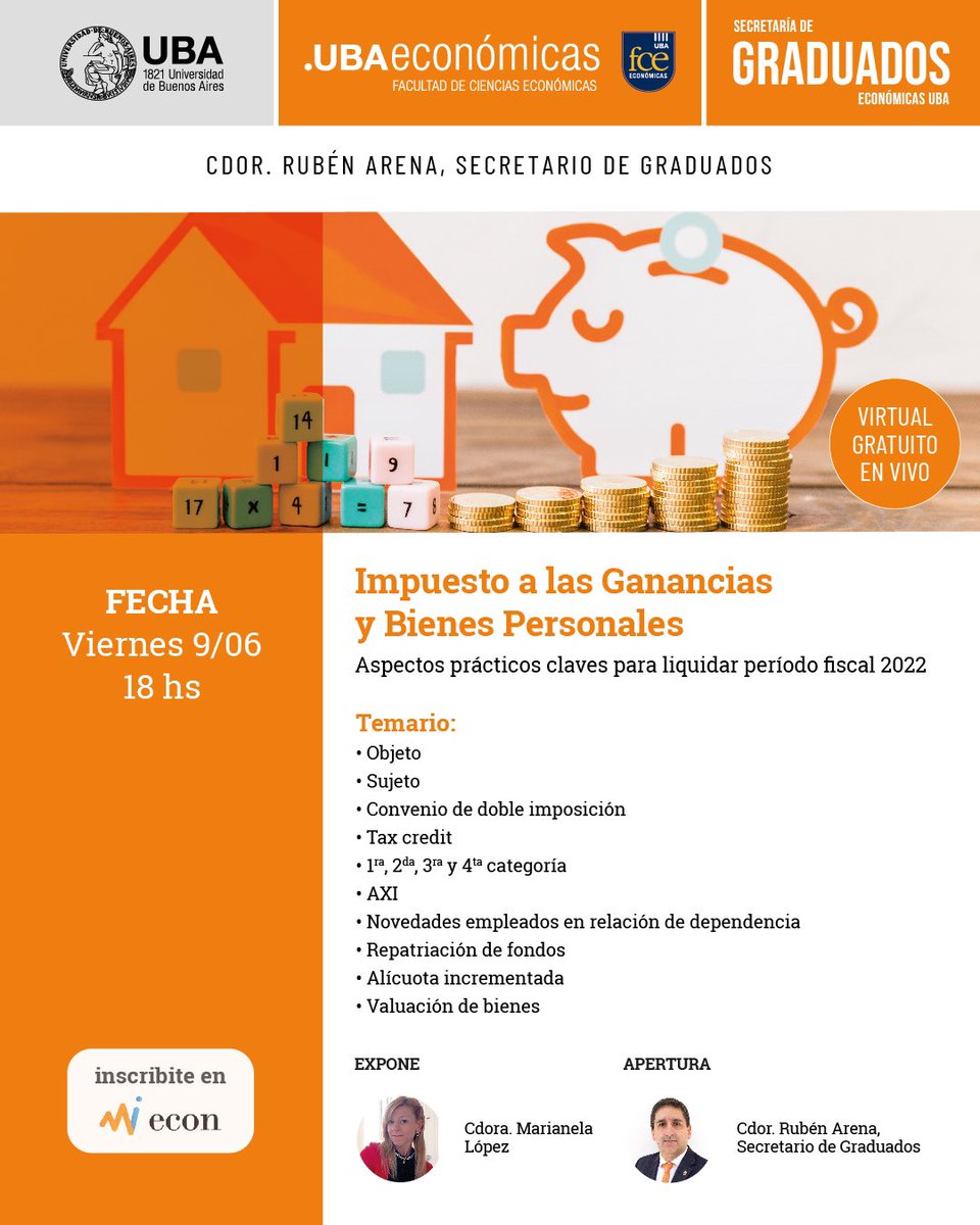 RubenArena's tweet photo. 📍 IMPUESTOS A LAS GANANCIAS Y BIENES PERSONALES  - Aspectos Prácticos Claves para Liquidar Período Fiscal 2022.

Suscribite 👉  https://t.co/spU0zHvIgF

Inscripción 👉 https://t.co/JoiFI6uNJe 

Siempre JUNT🧡S

Cdor. Rubén Arena.
Secretario de Graduados.
TU SECRETARÍA. https://t.co/7iLQJWt8ml