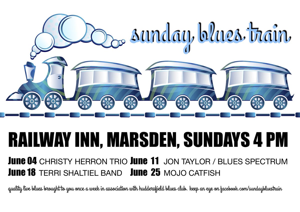 May was an amazing debut month of blues at Railway Inn JUNE’s another strong line up. Bring it! Choo Choo 🚂 Sunday aft at 4 pm Flock of 3 @Band_DanaAli @DCBluesBand @patfulgoni all smashed it. bring on Christy Herron 4 Blues Spectrum 11 @TerriShaltiel 18 and @MojoCatfish 25