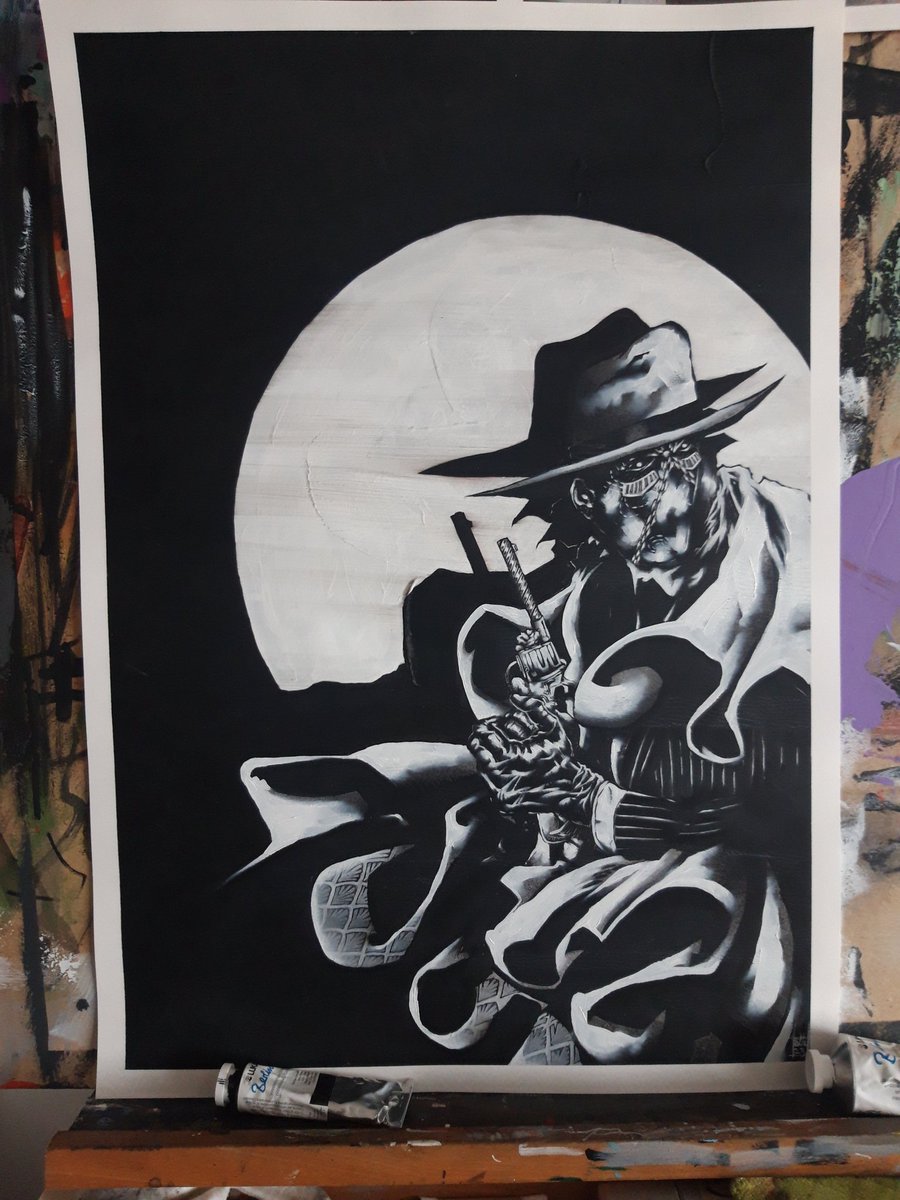 This piece is going to be a print for JUDEX by <a href="/TheGlobalFreq/">The Global Frequency</a> <a href="/ElysianFields_0/">Elysian Fields: Reborn launching 3/28/25</a> 
Ink, acrylic and oils on paper.
The campaign launches on July 14th.
Sign up now:
indiegogo.com/projects/judex…
#illustration #pulp #penandink #inkdrawing #oilpainting #traditionalart #ironage