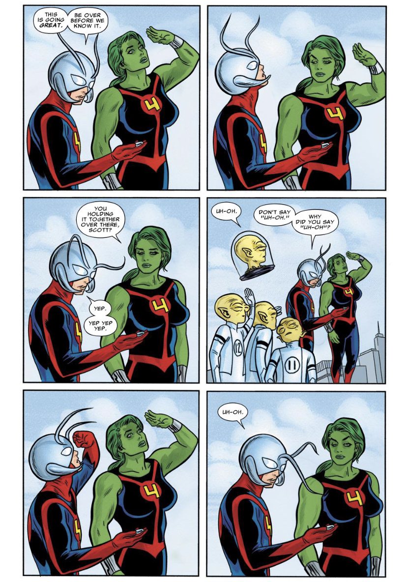 “Ladies and gentlemen, for the next two hundred and forty seconds…we are the Fantastic Four.” 
(FF #2 - Matt Fraction, Mike Allred, Laura Allred, and Clayton Cowles)
#AntMan #ScottLang #SheHulk
#JenniferWalters #FantasticFour
#Marvel #MarvelComics