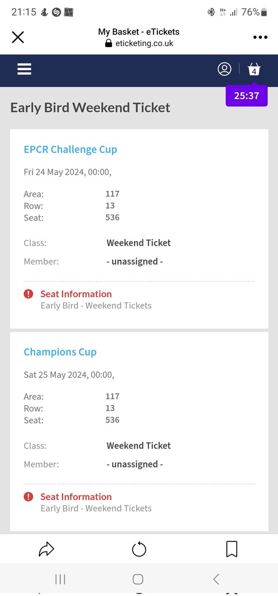 @ChampionsCup Hi. Just wanted to inquire. Is it possible to book two tickets for just the Champions Cup final only? Many thanks.