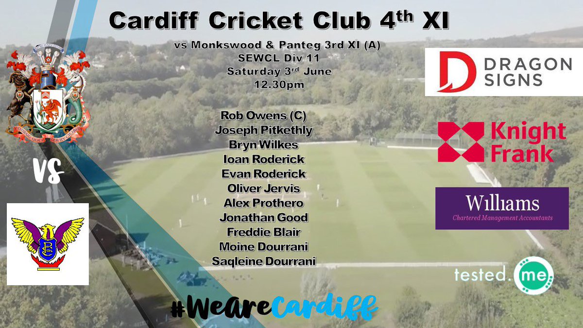Cardiff Cricket Club on Twitter "Your Cardiff Teams for this weekends