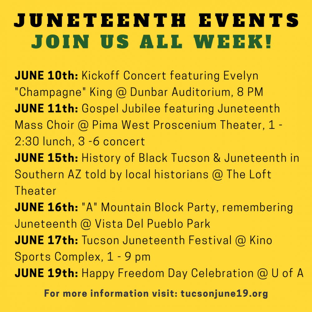 aams_az's tweet photo. Juneteenth activities for your calendar!
Please visit the AAMSAZ Juneteenth page for more information!
https://t.co/zxPJTjOgOU https://t.co/4jLuCcyp8K