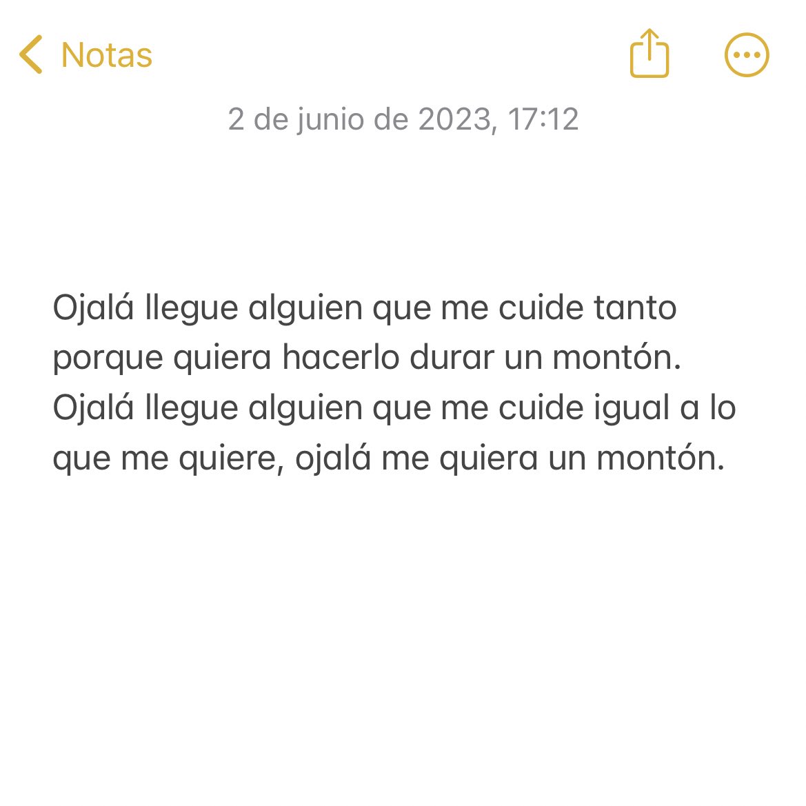 “Ojalá me quiera un montón”