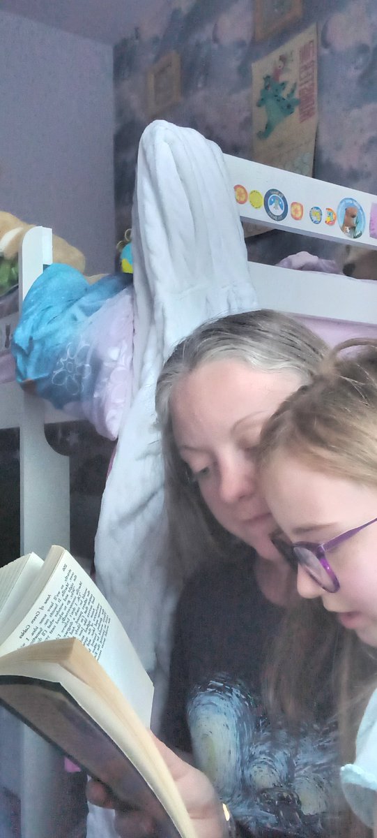 SarahJamkeys's tweet photo. Day 4 of the reading challenge is reading together. That was a simple one as Emily reads with us most nights. Does anyone else at @YsgolPenRhos like to snuggle up and read with their loved ones? Emily loves reading as Anne in Anne of Green Gables. https://t.co/FK4HhgkNfw