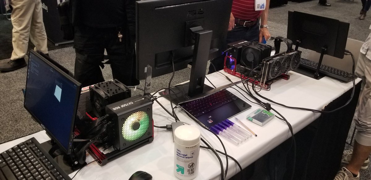 Collabora is here! Their custom HMD is awesome and the hand tracking is surprisingly good :)