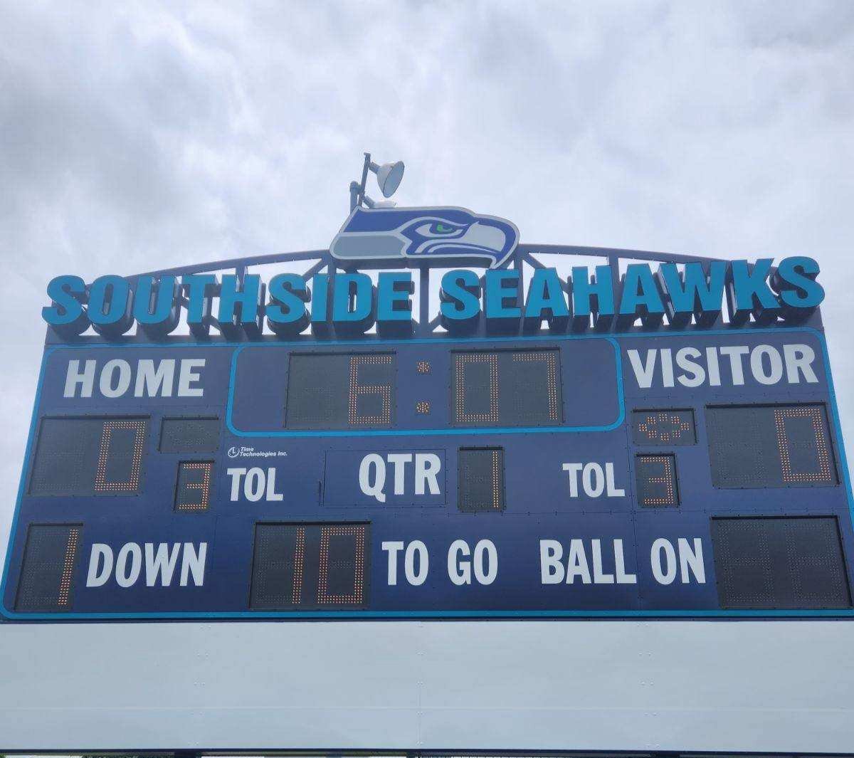The new scoreboard and Seahawks are football ready!