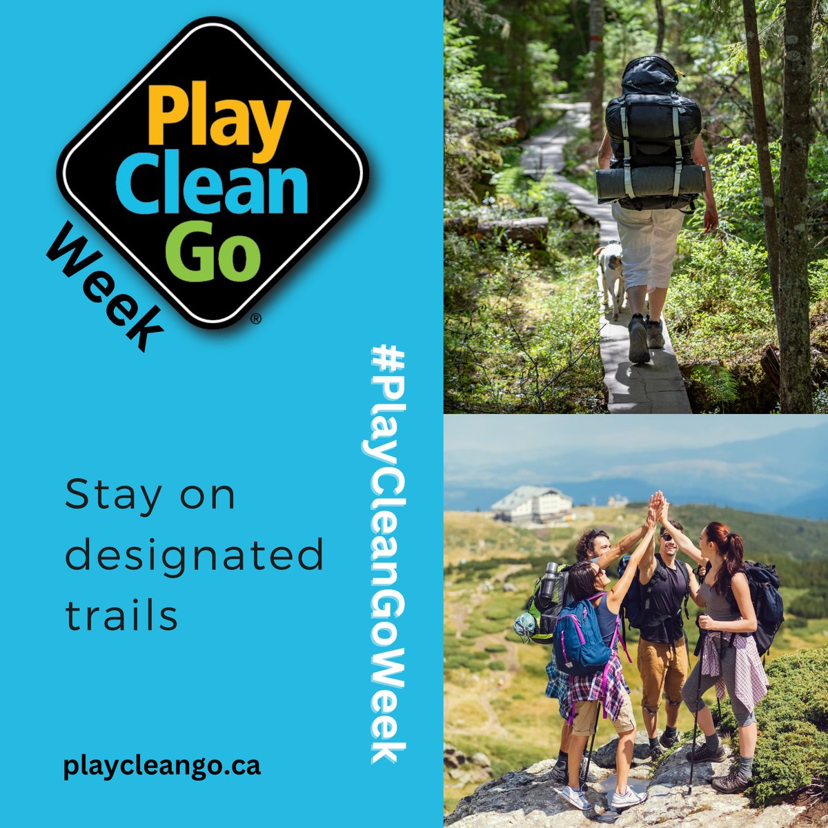 CanadaInvasives's tweet image. Staying on the trail is a big step you can take to protect our environment! 
It prevents #invasivespecies (ex. seeds, insects, diseases) on your shoes, clothes, gear and pets from being deposited into pristine areas off the trail.
#PlayCleanGoWeek
PlayCleanGo.ca