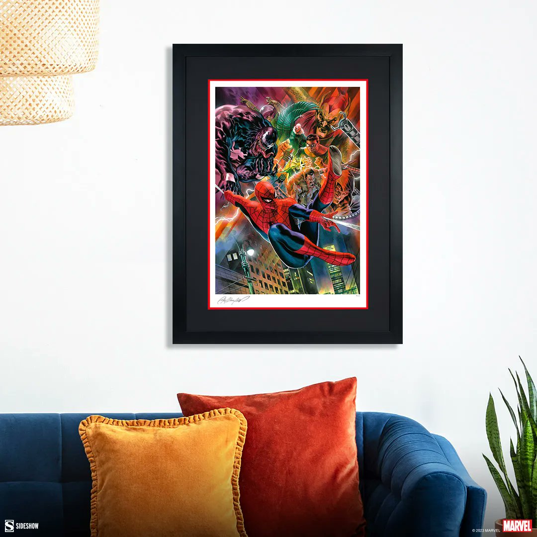 collectsideshow's tweet image. Available Now!

Spider-Man vs the Sinister Six Fine Art Print by @FelipeMassafera!

Originally created as a variant cover for The Amazing #SpideMan #6 (2022), this illustration has Spidey taking on his most infamous foes.

side.show/1fvpm 

#Marvel