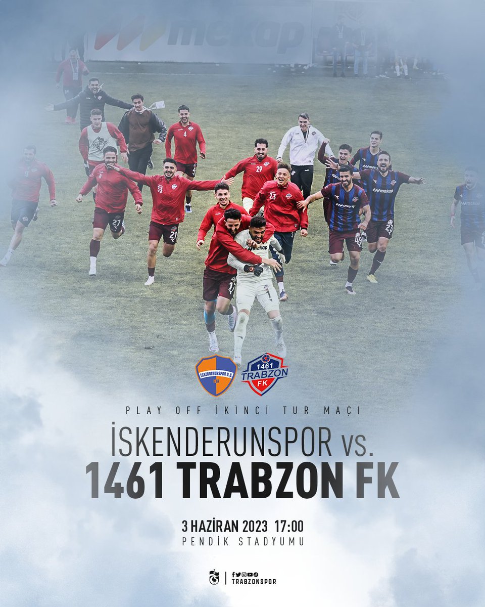 Şehrimizin güzide takımlarından 1461 Trabzon FK, TFF 2. Lig 2022-2023 Sezonu Play-Off 2. Tur ikinci maçında İskenderunspor ile İstanbul’da karşı karşıya gelecek.

Trabzon futbolu için büyük öneme sahip olan bu maça 1461 Trabzon FK’ya destek olmaya İstanbul’daki tüm taraftarımızı