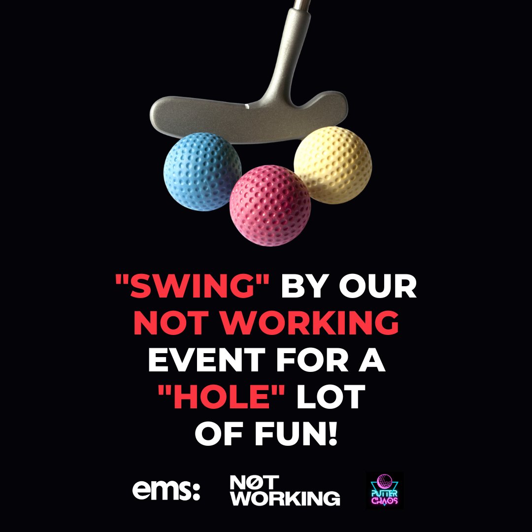 Does it feel like it's all work, work, work... why don't you come and 'not work' with us!

Come along and enjoy 18 holes of indoor golf, enjoy a drink and the company of others in the same boat.

Wed 21st June 12-2pm

Book here: buff.ly/3oAM4SC