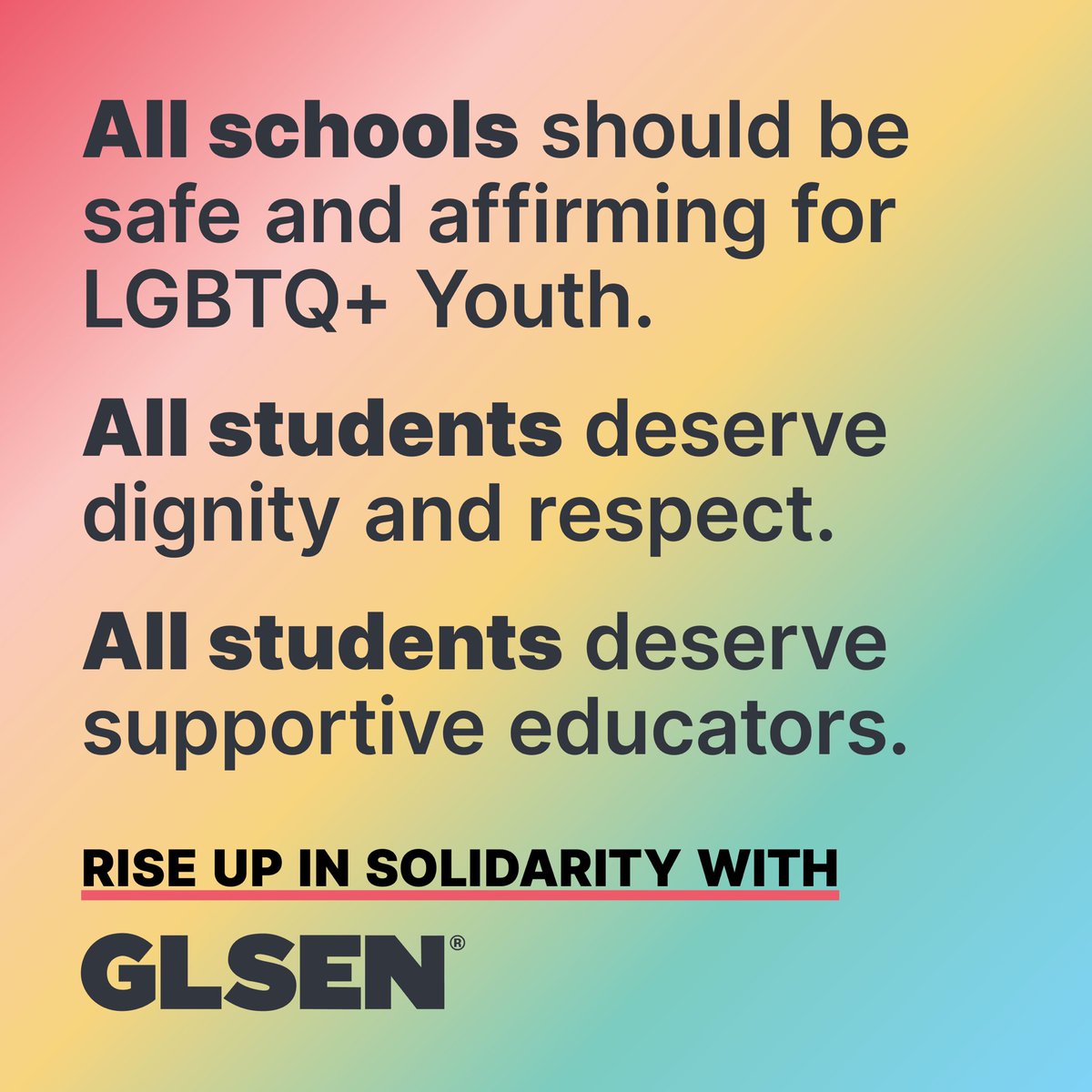 TrevorProject's tweet photo. Please join us in firm support of our community amid the record-high level of anti-LGBTQ extremism — including our friends at @GLSEN who have come under attack for simply supporting LGBTQ students. https://t.co/hOeiAMdRX0