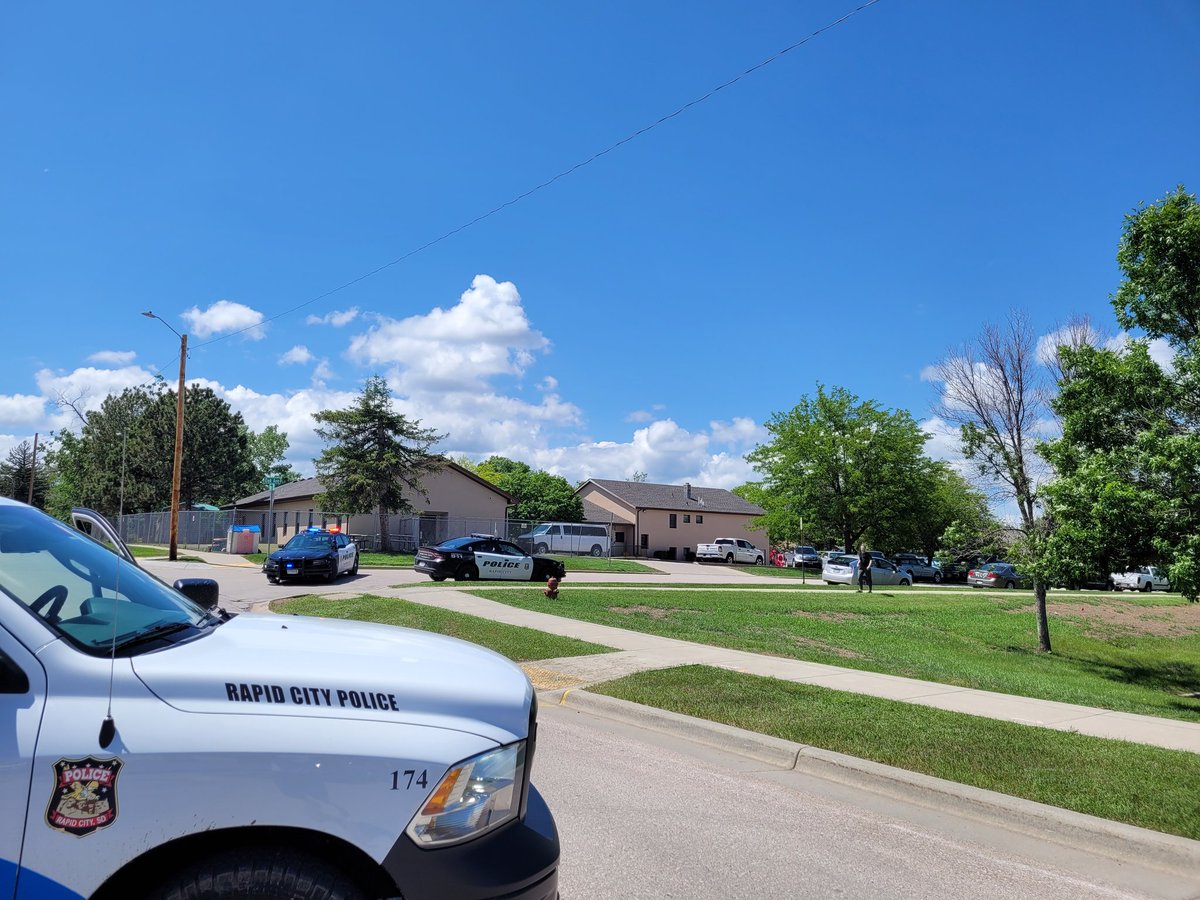 Rapid City Fire &amp; <a href="/RapidCityPD/">RapidCityPD</a> are on scene of a reported bomb threat on the 2300 block of Oak Avenue. Everyone has been evacuated and is safe. Both South Middle and South Park Elementary schools have been placed on secure status. K9's are currently clearing the building.
