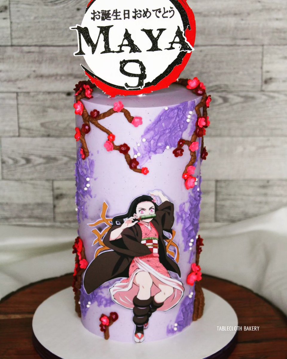 tableclothbkry's tweet photo. Slay! (pun intended) 👺👹
. 
Cake: Lemon
Filling: Strawberry jam
Frosting: Vanilla swiss meringue buttercream
. 
#tableclothbakery #nezuko #demonslayer #birthdaycake
. 
Any characters featured here are not property of Tablecloth Bakery. https://t.co/YJhmOYv98L