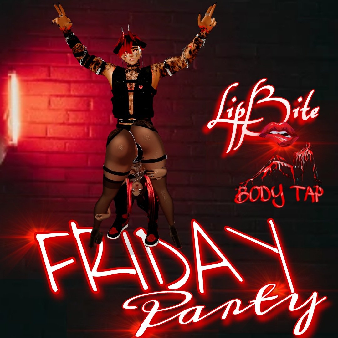 LipBiteVr's tweet photo. Join LipBite for our Friday Night Party at 6pmPDT/ 9pmEDT/ 2amBST. Request off of Aquaholic.

To join #LipBite 💋 go to https://t.co/weNH9wlNBj

#chilloutvrcommunity #vrchatcommunity #bodytap #vrchatdanceclub #vrchatdancer
#vrchat #vrfamily #lipbitecommunity #lipbitefamily https://t.co/XIZfBAX66U