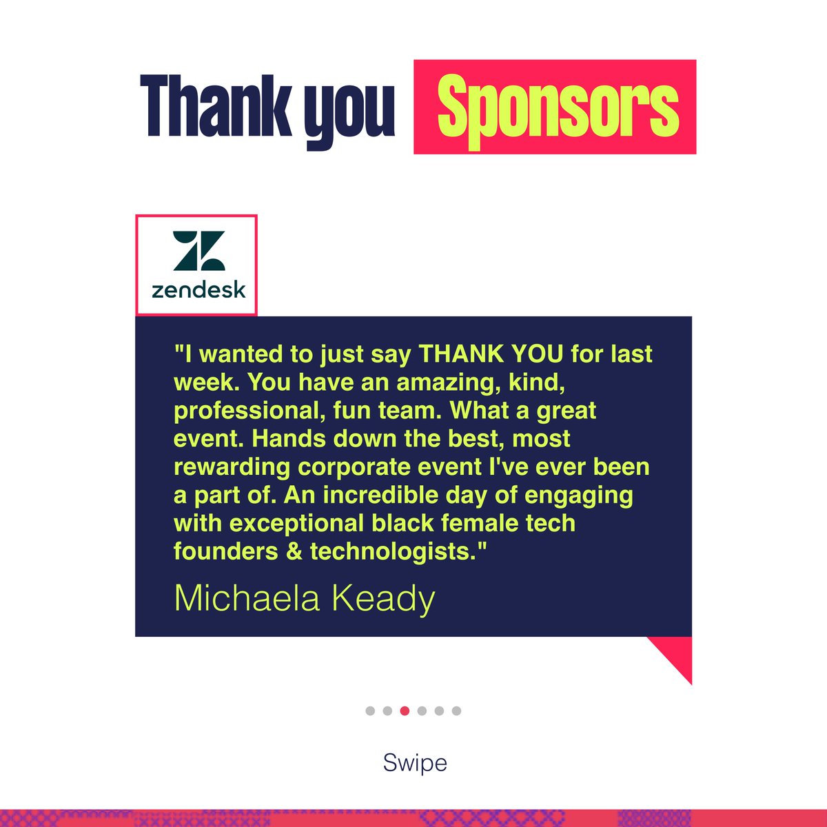 BWTalkTech's tweet photo. To our sponsors - THANK YOU!

Your continued commitment to driving the Roadmap to Billions for Black female founders and professionals in tech has impacted more than 7,500 women over the past 7 years.

#RTB23 #thankYouSponsors https://t.co/BM6VJLRAbR