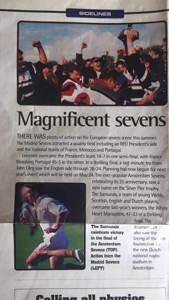 Shogunrugby's tweet photo. This years @Amsterdam7s is the 50th anniversary 🎊

Throwback to the 25th anniversary of the tournament which was won by Samurai RFC 🔥

Maybe we can do the same this anniversary 👀🔮

#SamuraiFamily | #SamuraiRFC https://t.co/1Lkzb4s6Bi
