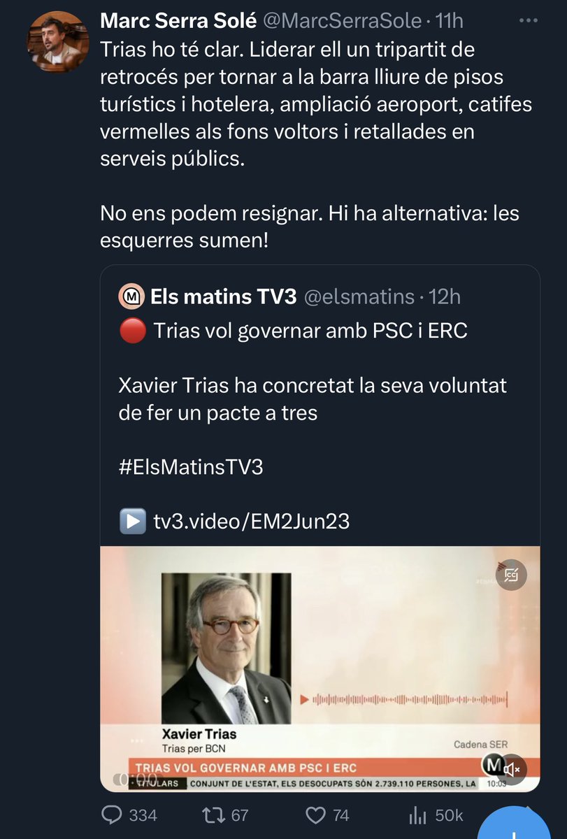 cmarquezdaniel's tweet photo. Ni idea de com acabarà tot i que Trias ho té bé, però el #pressingERC és realment gordíssim.
El #pressingCUP de meitat de ‘procés’ va naufragar. Veurem ara. https://t.co/iClHTQm7uI