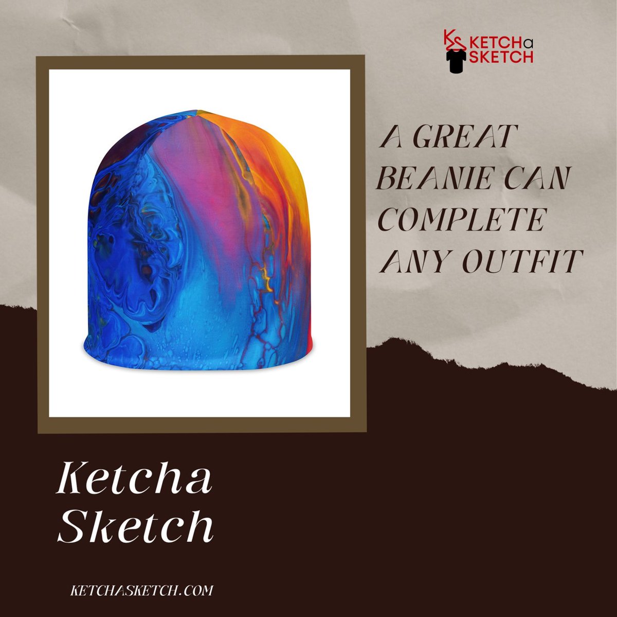 ketchasketch's tweet photo. Our Orange/Blue Graphic All-Over Print Beanie is the perfect statement accessory for the modern man or woman. 

Stand out from the crowd while staying warm and snug.

#ketchasketch #loveoneanother  #dogs #doglover #dogshirt #clothingbrand #clothingstore #clothingdesign #fashion https://t.co/ITPu6fSZnP