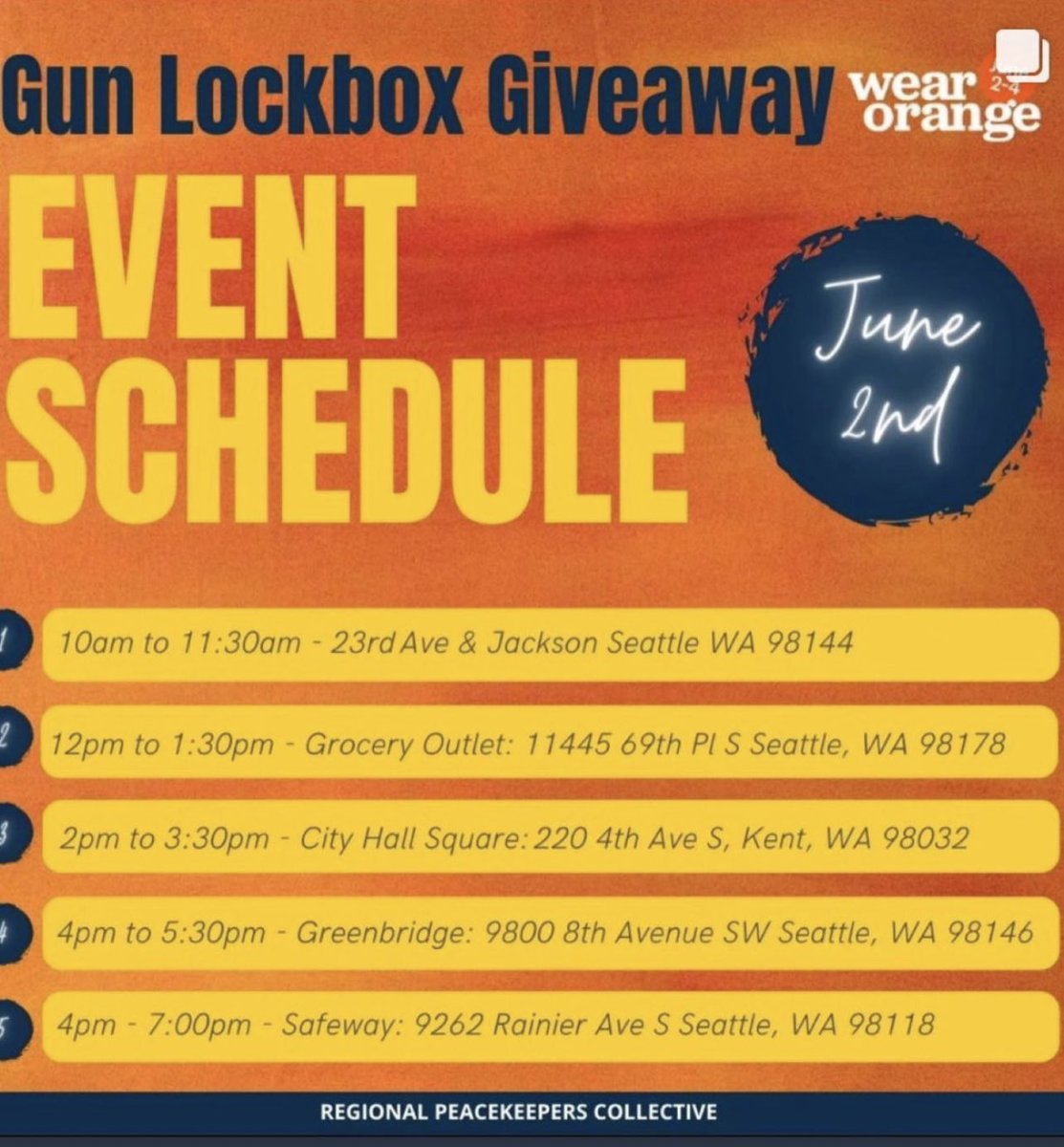 fn_marisol's tweet photo. Next location will be in kent! But if you missed us they will be back in #RainierBeach at the Safeway parking lot at 4pm! Wear orange! 🧡🧡🧡🧡 #SetTheRecordStraightRB #WearOrangeDay #GunViolenceAwarenessMonth https://t.co/aWfe2QRaQg
