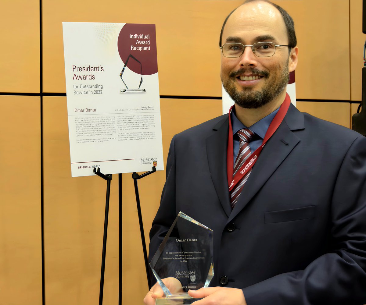 WBoothSchool's tweet photo. Facilities Manager, Omar Danta joined a group of exceptional colleagues yesterday as a recipient of the 2022 President’s Award for Outstanding Service. 
Read what he and other remarkable recipients from the Faculty of Engineering had to say here: https://t.co/M5c9fyMeC2 https://t.co/Pwb7c4fD5T