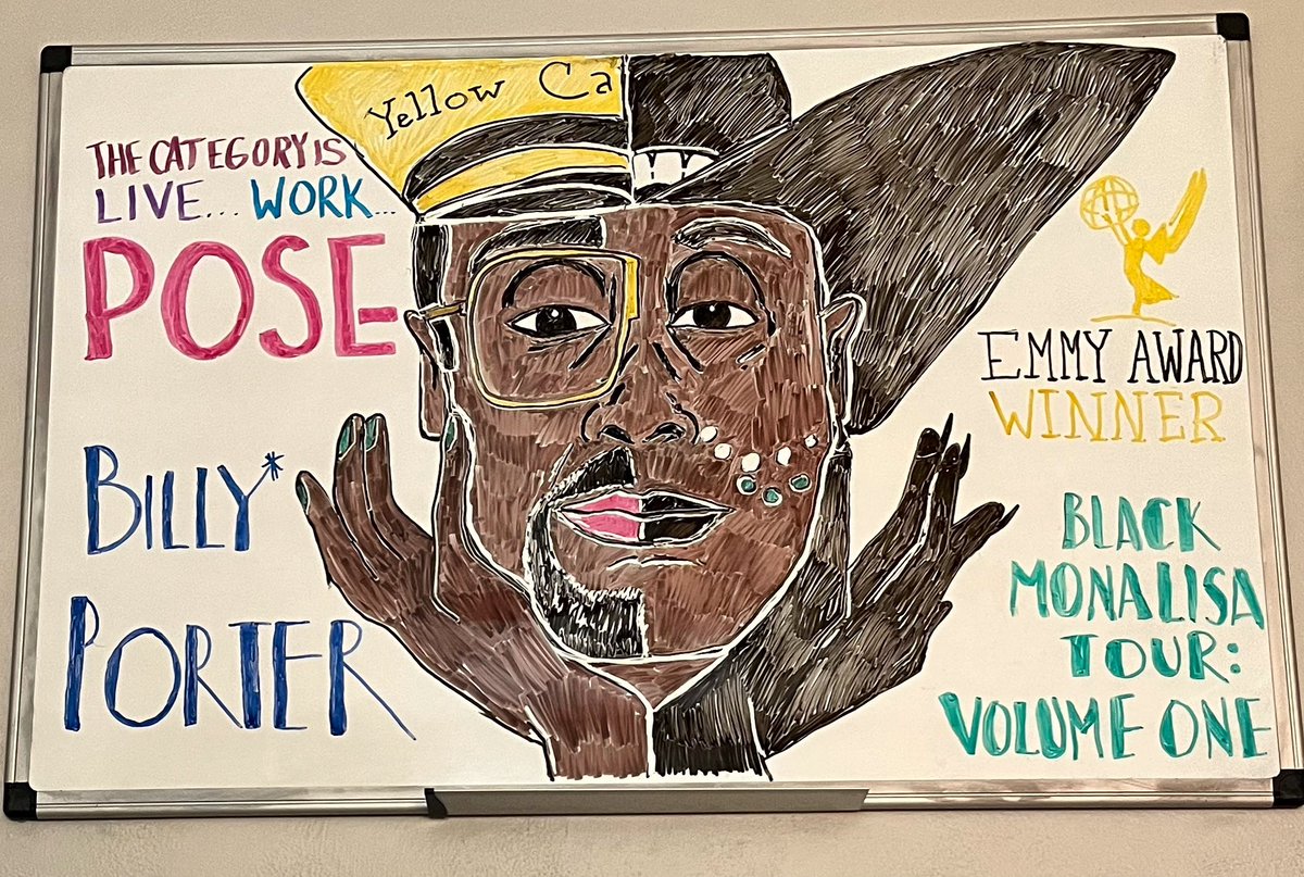 Today’s dry erase marker art is inspired by <a href="/theebillyporter/">Billy Porter</a>, who is an icon and inspiration. I love his work in Pose (!), his crazy singing talent, and if you happen to see this Billy, we’re ready for a tour stop in Florida! #PrideMonth2023